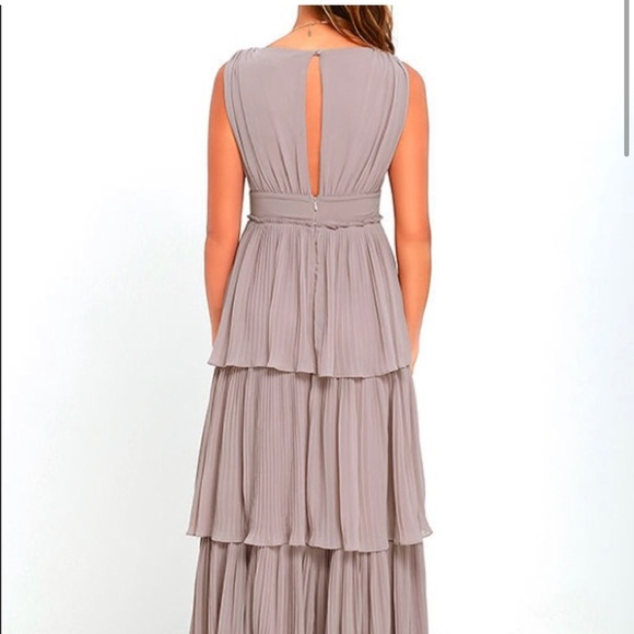 Lulus Gently Adrift Pleated Maxi Dress in Nude/Taupe - Picture 2 of 5